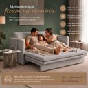 Ver imagem 7 de Sofá Cama Casal Mali 2 Lugares 1,40m Linho Confortável - Cinza | Courino
