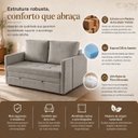 Ver imagem 6 de Sofá Cama Casal Mali 2 Lugares 1,40m Linho Confortável - Cinza | Courino