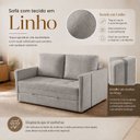 Ver imagem 5 de Sofá Cama Casal Mali 2 Lugares 1,40m Linho Confortável - Cinza | Courino