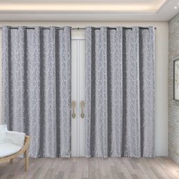 cortina sala tecido jacquard cinza semi blackout 3,00x2,80 - 1