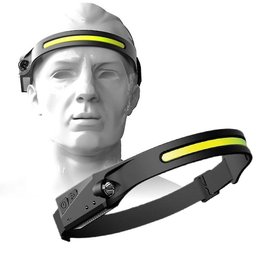Lanterna de Cabeça Detector de Movimento Led Cob Xpe Multiuso Pesca Camping Oficiona Corrida - 7