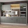 Armário de Cozinha Completa 310cm Branco/Cinza Agata Madesa 01 - 2