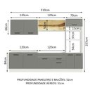 Ver imagem 4 de Armário de Cozinha Completa 310cm Branco/Cinza Agata Madesa 01