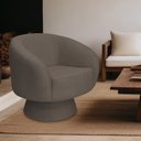 Ver imagem 2 de Poltrona Decorativa Liz Base Giratória Bouclê Marrom - Casaepoltrona