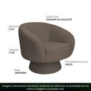 Ver imagem 3 de Poltrona Decorativa Liz Base Giratória Bouclê Marrom - Casaepoltrona