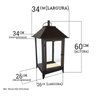 Lanterna Média Rústica Marroquina Decoração Interna Iluminação com Velas - Verniz - 2