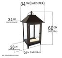 Ver imagem 2 de Lanterna Média Rústica Marroquina Decoração Interna Iluminação com Velas - Verniz