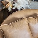 Ver imagem 3 de Poltrona Ayla Giratória Redonda Couro Sintético e Almofadas Larbelle Moderna e Confortável