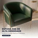 Ver imagem 4 de Poltrona Sala Decorativa Kit 2 Stella Base Alta Tubo Champanhe Sintético PU D03 - D’Rossi