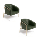 Ver imagem 2 de Poltrona Sala Decorativa Kit 2 Stella Base Alta Tubo Champanhe Sintético PU D03 - D’Rossi