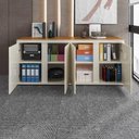 Ver imagem 4 de Balcão Buffet para Escritório 4 Portas 180cm Oslo Off White e Cedro