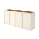 Ver imagem 1 de Balcão Buffet para Escritório 4 Portas 180cm Oslo Off White e Cedro