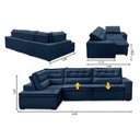 Ver imagem 5 de Sofá de Canto Retrátil e Reclinável com Molas 3,40x2,00 Esq Marília Suede Azul Rover & Beato