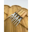 Ver imagem 1 de Jogo de Garfos para Petiscos em Aço Inox 8 Peças com Cabo de Madeira