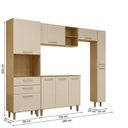 Ver imagem 3 de Cozinha Completa Modulada 5 Peças 9 Portas 2 Gavetas com Tampo Iris Bege/Carvalho/Off White