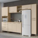 Ver imagem 6 de Cozinha Completa Modulada 5 Peças 9 Portas 2 Gavetas com Tampo Iris Bege/Carvalho/Off White