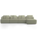 Ver imagem 1 de Sofá 5 Lugares com Chaise Direito Sala Living 394cm Arlo F04 Bouclê Oliva Tc-10052 - Lyam Decor