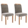 Conjunto Sala de Jantar Retangular 4 Lugares Mesa Tampo de Vidro 130 Cm Agata Cadeiras Estofadas - 4