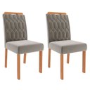 Ver imagem 4 de Conjunto Sala de Jantar Retangular 4 Lugares Mesa Tampo de Vidro 130 Cm Agata Cadeiras Estofadas