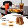 Conjunto Sala de Jantar Retangular 4 Lugares Mesa Tampo de Vidro 130 Cm Agata Cadeiras Estofadas - 2