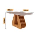 Ver imagem 3 de Conjunto Sala de Jantar Retangular 4 Lugares Mesa Tampo de Vidro 130 Cm Agata Cadeiras Estofadas