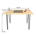 Ver imagem 3 de Mesa para Escritório Hairpin Industrial Natural e Preto
