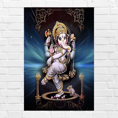 Placa Decorativa Mdf Ganesha Tamanho 20x27cm Modelo 6