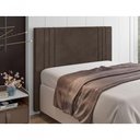Ver imagem 2 de Cabeceira Cama Casal Ferrara Suede Marrom