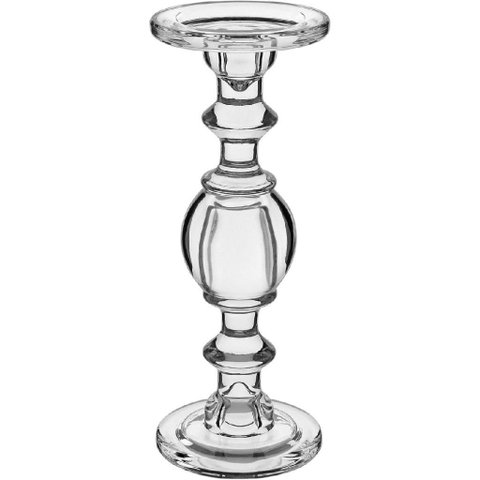 Castiçal Porta Vela Decorativo Home&co Eco Crystal 29x11x11cm Transparente