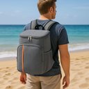 Ver imagem 4 de Mochila Termica Cooler 18 Litros Impermeavel Premium Cinza para Cerveja Vinho Lancheira Praia Campin