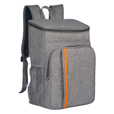 Mochila Termica Cooler 18 Litros Impermeavel Premium Cinza para Cerveja Vinho Lancheira Praia Campin