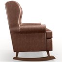 Ver imagem 7 de Kit 2 Poltronas De Amamentação Com Balanço Malu Base De Madeira P02 Couríssimo Marrom - Lyam