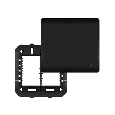 Placa Cega com Suporte Fame Habitat Black 4x4 Preta