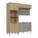Ver imagem 4 de Cozinha Completa Lavinia 9 Portas 3 Prateleiras MDF-MDP 190cm Imperial e Fume J Carvalho Móveis