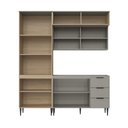 Ver imagem 5 de Cozinha Completa Lavinia 9 Portas 3 Prateleiras MDF-MDP 190cm Imperial e Fume J Carvalho Móveis
