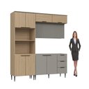 Ver imagem 3 de Cozinha Completa Lavinia 9 Portas 3 Prateleiras MDF-MDP 190cm Imperial e Fume J Carvalho Móveis