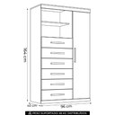 Ver imagem 4 de Cômoda Multiuso 6 Gavetas 1 Porta 96cm Guaíra Jatobá/Grafite S01 - Mpozenato