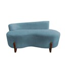 Ver imagem 3 de Namoradeira Sofá Feijão Lounge Orgânica Linho Azul