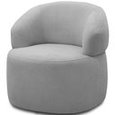 Ver imagem 5 de Kit 2 Poltronas Giratórias Sala de Estar Living Orgânico Carmen F04 Bouclê Cinza - Lyam Decor