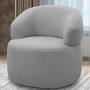 Ver imagem 7 de Kit 2 Poltronas Giratórias Sala de Estar Living Orgânico Carmen F04 Bouclê Cinza - Lyam Decor