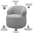 Ver mais imagens de Kit 2 Poltronas Giratórias Sala de Estar Living Orgânico Carmen F04 Bouclê Cinza - Lyam Decor