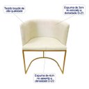 Ver imagem 2 de Kit 4 Cadeiras Poltrona Decorativa Luxo Zoe Tecido Bouclé Base de Metal Dourado Fosco Poltronas do S
