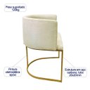 Ver imagem 3 de Kit 4 Cadeiras Poltrona Decorativa Luxo Zoe Tecido Bouclé Base de Metal Dourado Fosco Poltronas do S