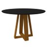 Mesa de Jantar Redonda Vitória 120x120 Ipê/Preto - PR Móveis - 1