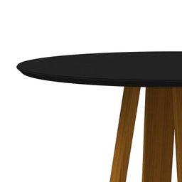 Mesa de Jantar Redonda Vitória 120x120 Ipê/Preto - PR Móveis - 2