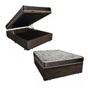 Ver imagem 1 de Cama Box Baú Casal Colchão Gold Espuma D33 Acolchões + Box Suede 57x138x188:Marrom