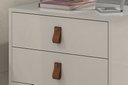 Ver imagem 4 de Conjunto 2 Mesa de Cabeceira Estilo Industrial com Puxadores de Couro