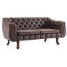 Sofa Mike 2 Lugares Courino Marrom Escuro Base Castanho 135cm - 61312 - 2