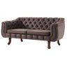 Sofa Mike 2 Lugares Courino Marrom Escuro Base Castanho 135cm - 61312 - 1