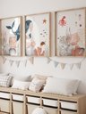Ver imagem 1 de Kit 3 Quadros Decorativos Infantil Animais Fundo Oceano No1